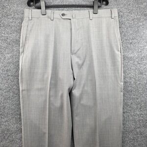 Peter Millar Mens Size 35 Gray 100% Wool Flat Front Dress Pants Slacks MS17B99